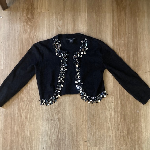 52 Weekends Sweaters - HOST PICK😀Black Sequin Embellished Shrug